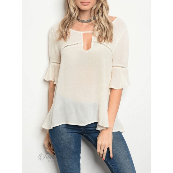 Ivory Peasant Blouse {Chloah} - Picture 3 of 3